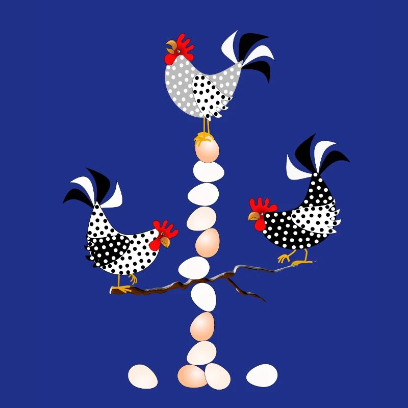 Vogel Hühner auf der Eierwippe