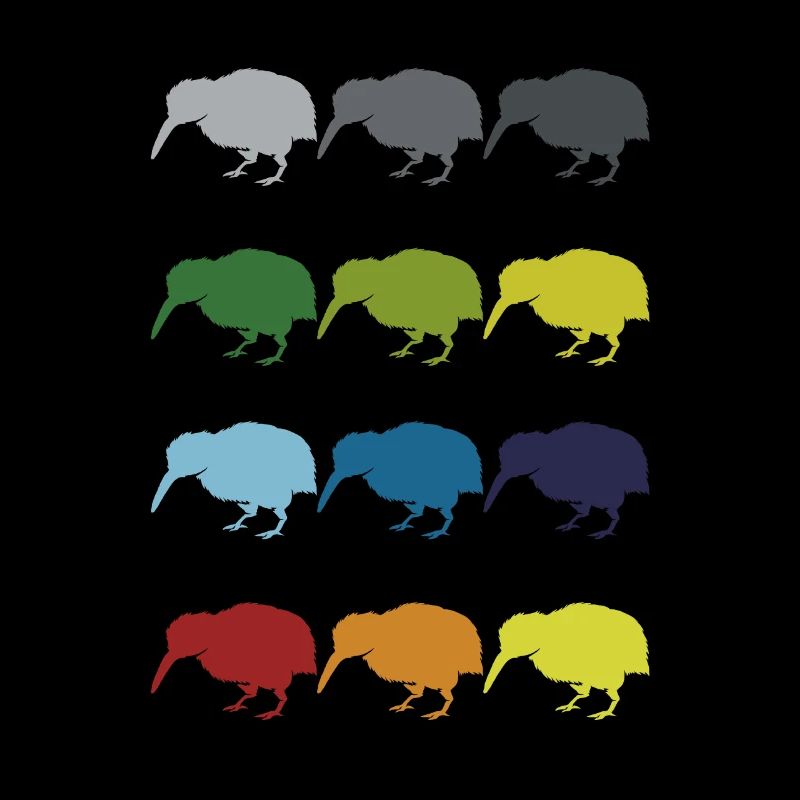 Neon Pop Art Retro Kiwi Laufvogel Geschenkidee