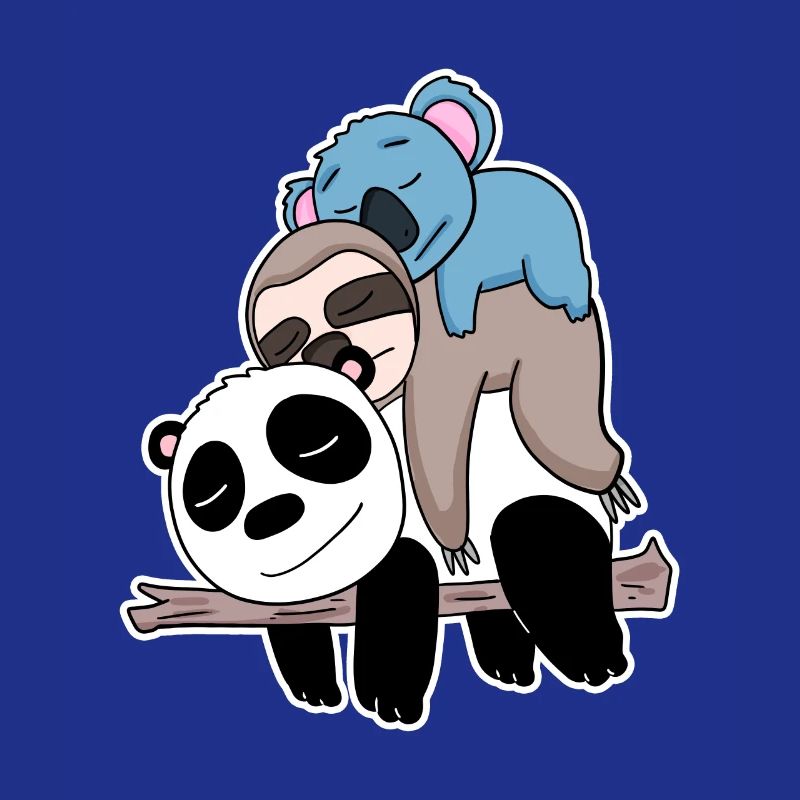 Panda sloth and koala