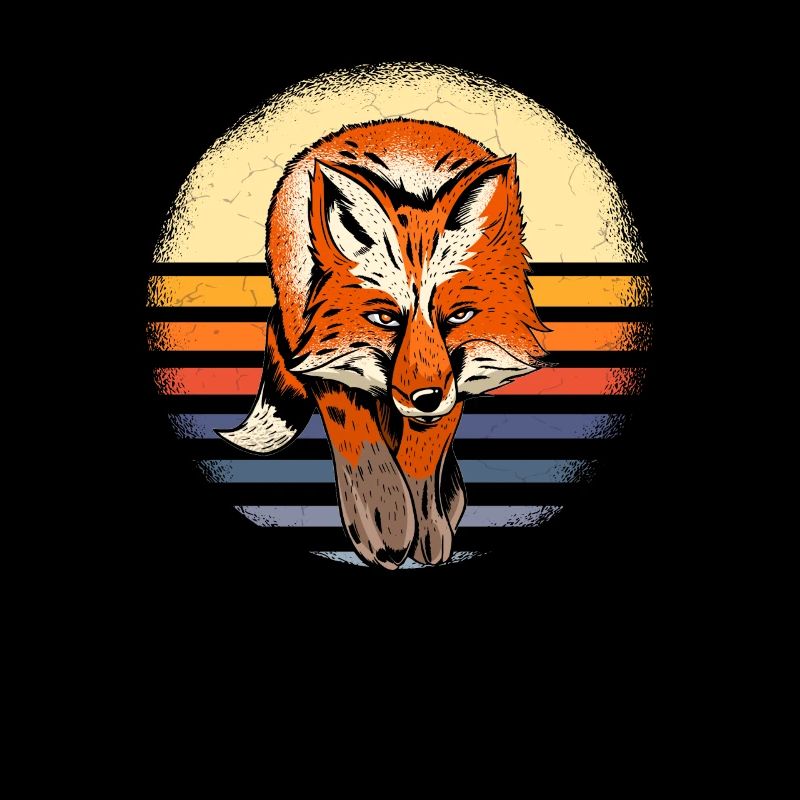 Fox Forest Animal Gift Retro