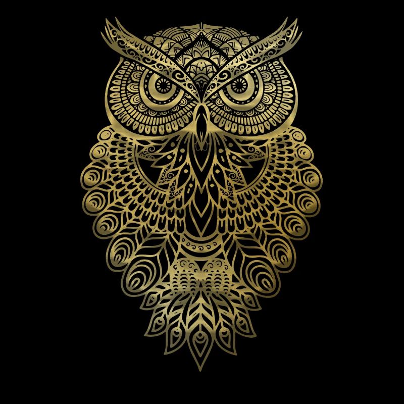 Eule Owl Grafik Graphic Kunst Geschenk Mandala