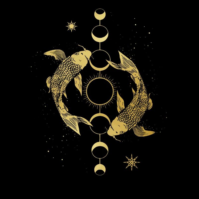 Koi Carp Moon Moon Phase Sun Japanese Fish
