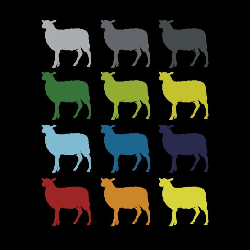 Neon Pop Art Retro Schaf Haustier Geschenkidee