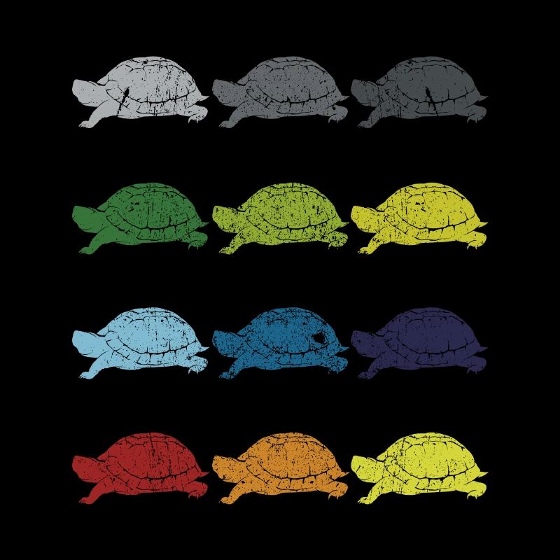 Neon Pop Art Retro Schildkröte Tier Geschenk
