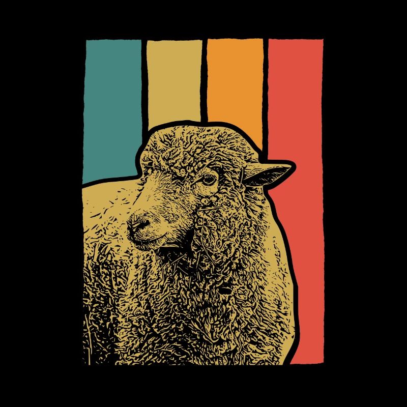 Mériino illustration De couleur rétro barres