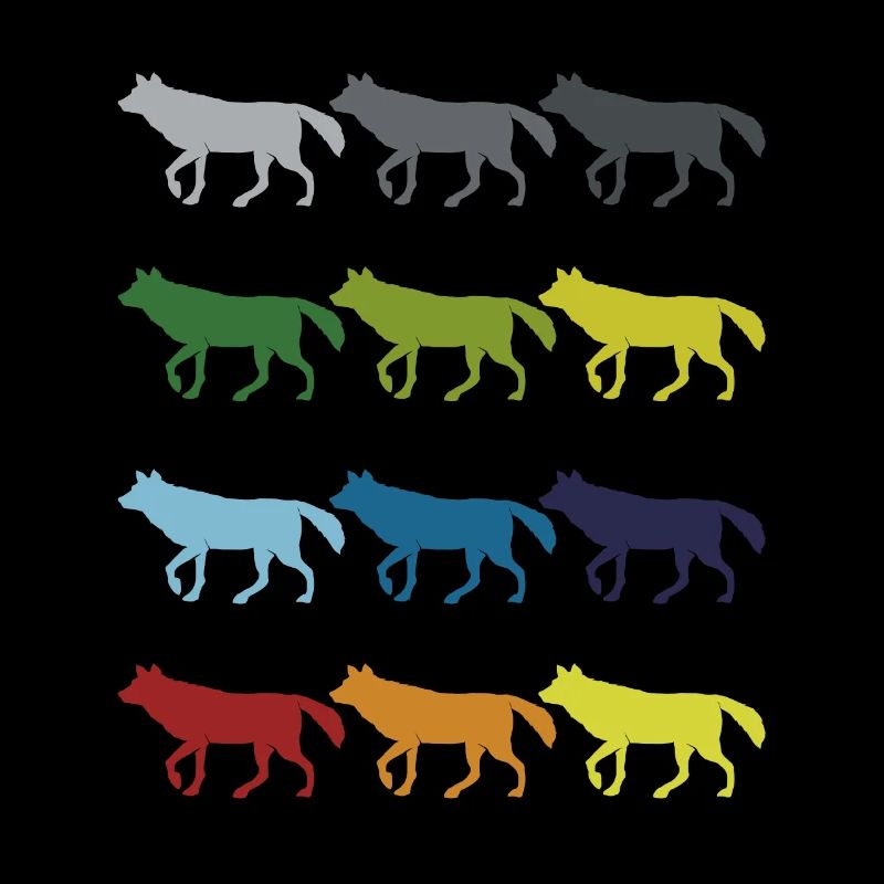 Neon Pop Art Retro Wolf Wildtier Geschenkidee