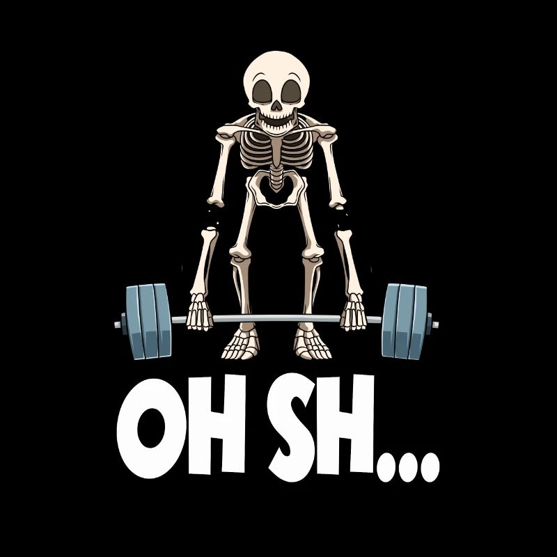 Funny skeleton weightlifting