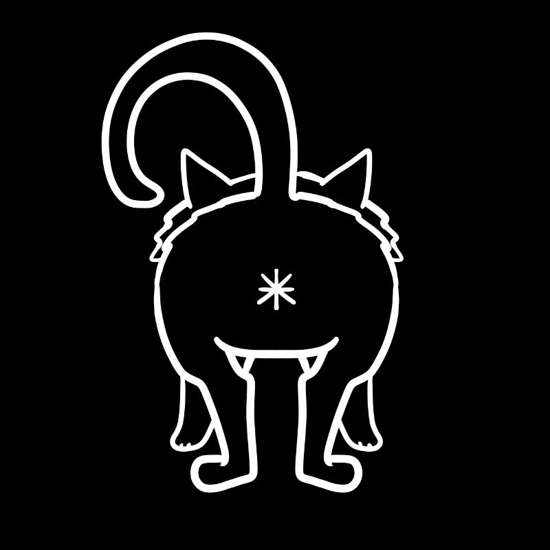 Chat par derrière