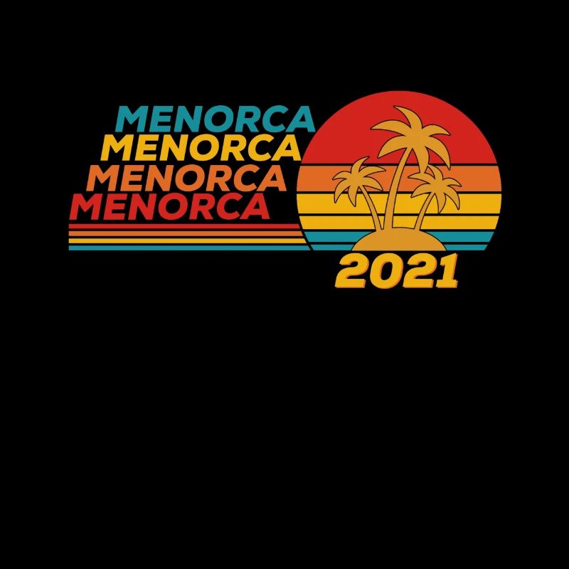 Menorca 2021 Retro Sunset Palms Island