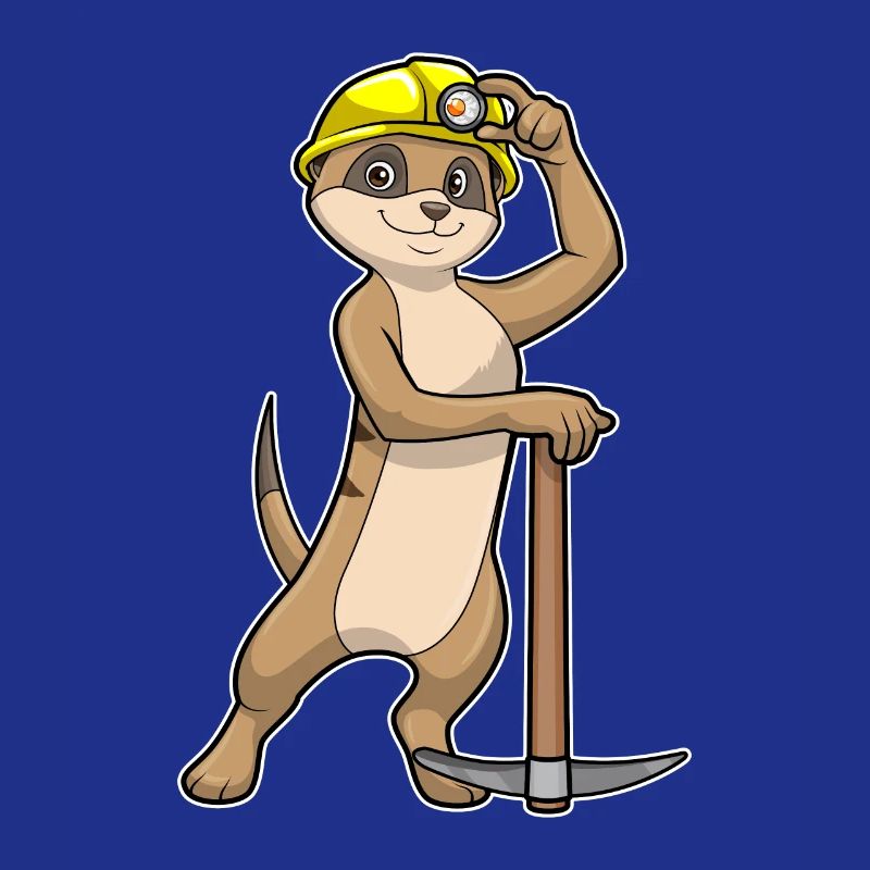 Suricate comme mineur avec pioche