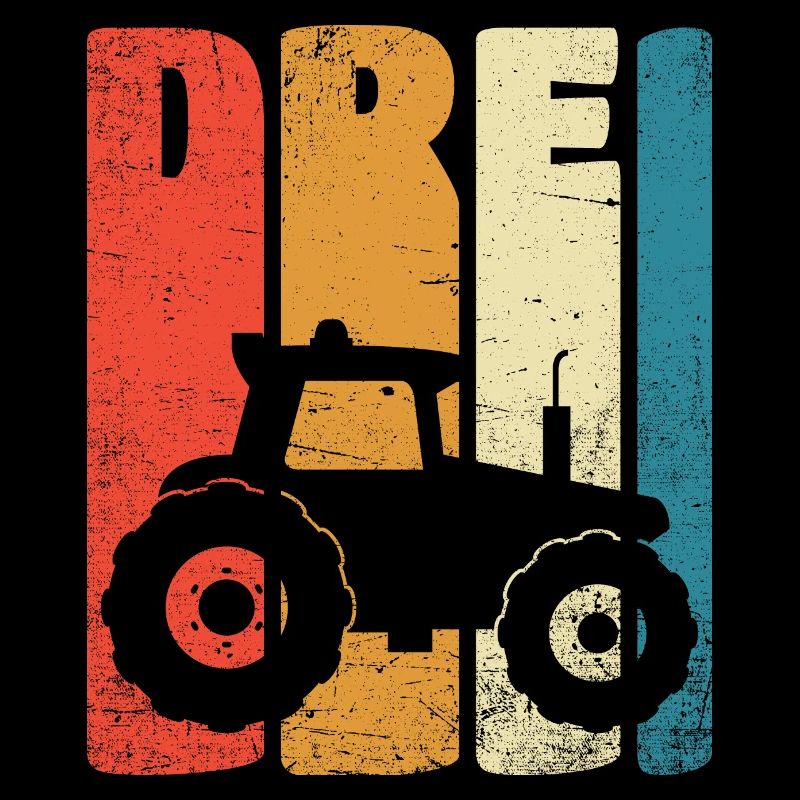 Traktor Drei Jahre 3. Geburtstag Geschenk Retro