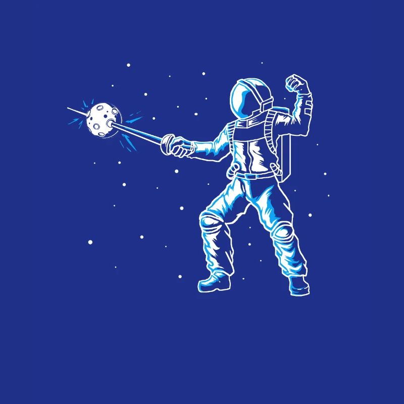 Astronaute Escrime Épée Épée Épée Degen Escrimeur drôle