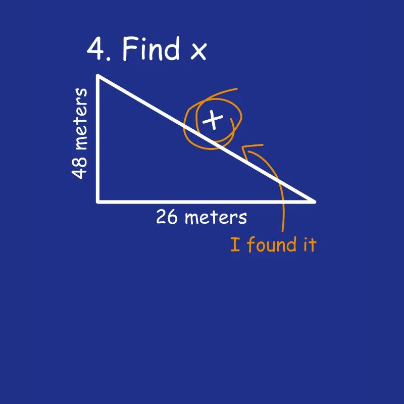 Prof de maths Hypotenuse Trouver x phrase de Pythagore