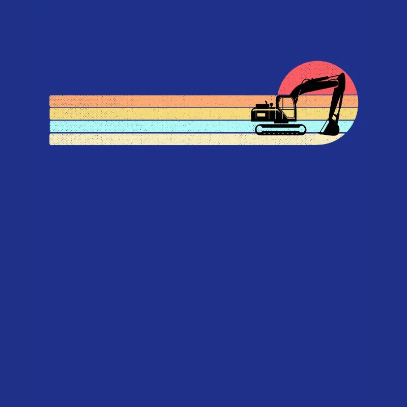 Vintage Excavator Driver Construction Machine Chantier de construction