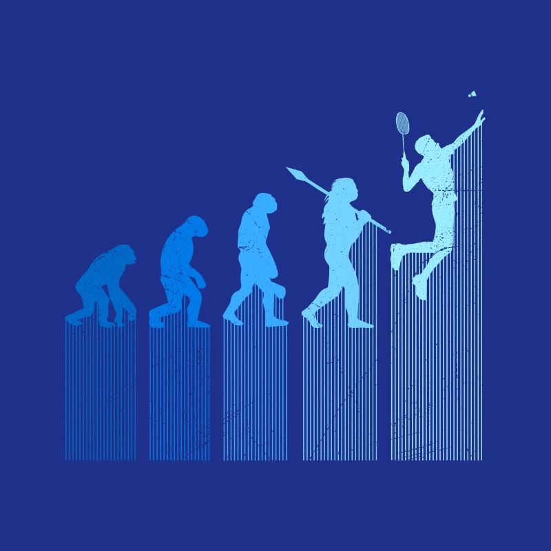 Badmintonspieler Evolution Affe Mensch Entwicklung