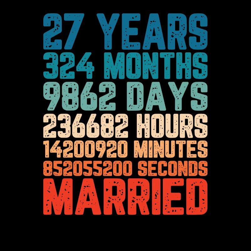27 years married Wedding Marriage Saying Gift
