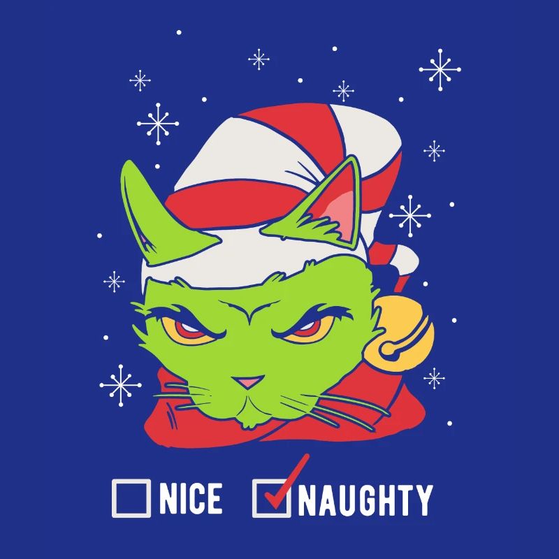 Chat de Noël vert effronté Noël