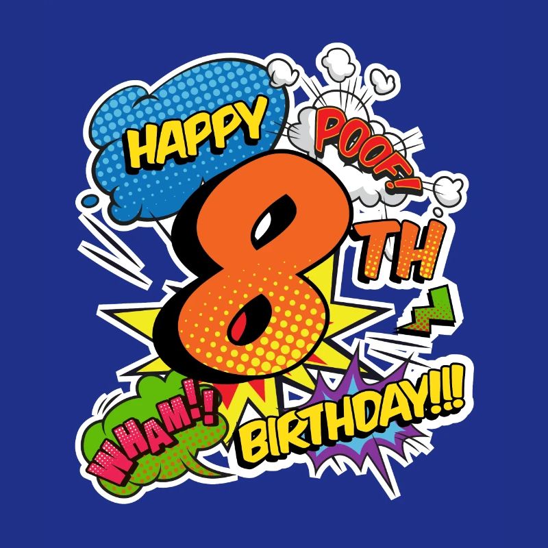 8. Geburtstag Junge Comic-Stil Superhelden