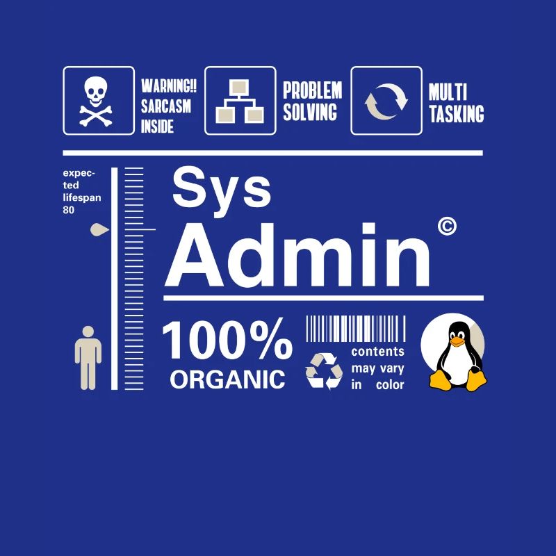 Sys Admin Penguin Computer Nerd pc Board cpu inh