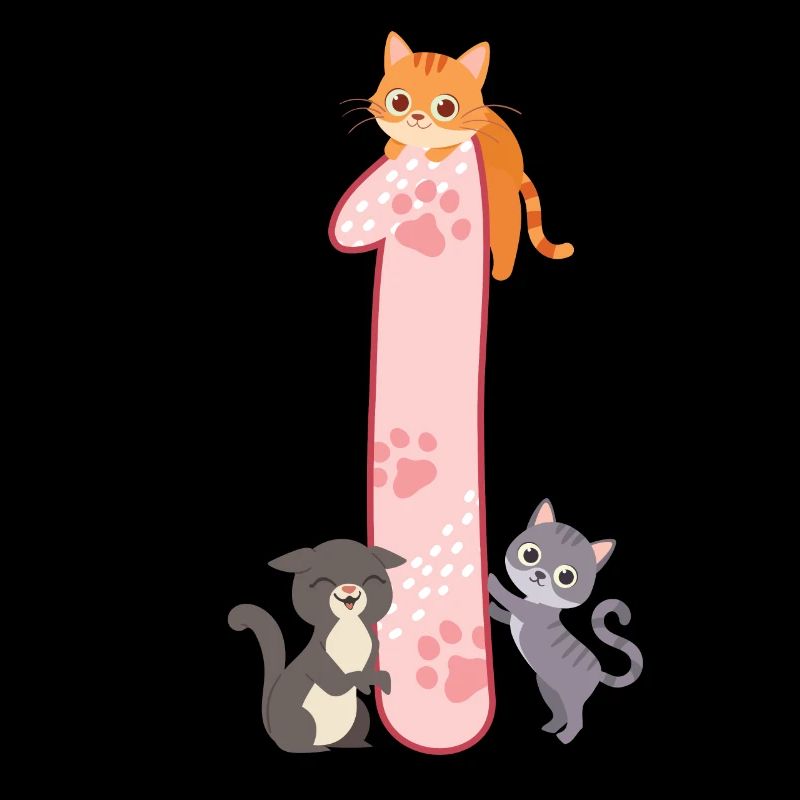 1. Geburtstag Mädchen Katze