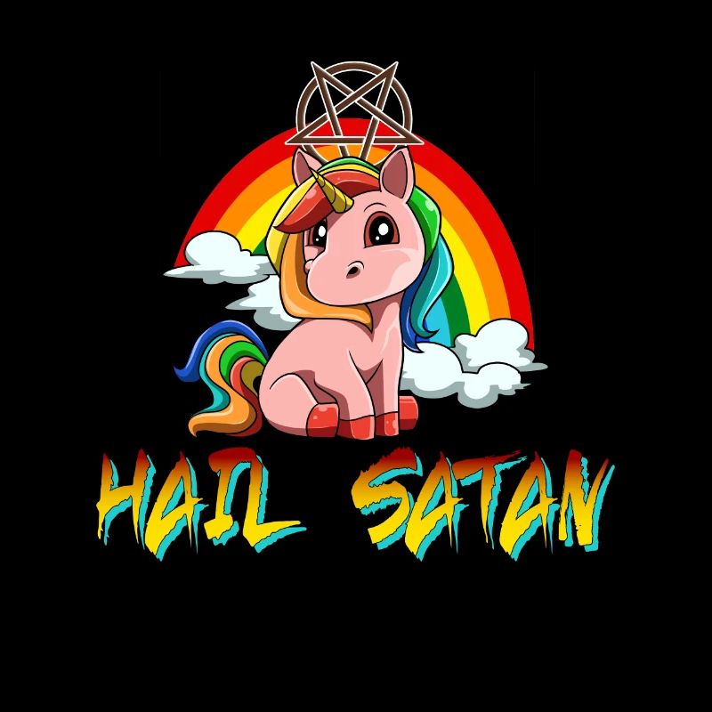 Hail Satan Einhorn Regenbogen