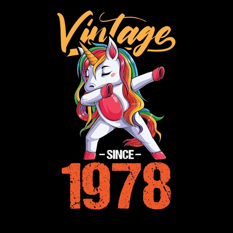 Anniversaire 1978 78 Licorne Dab Vintage Cadeau