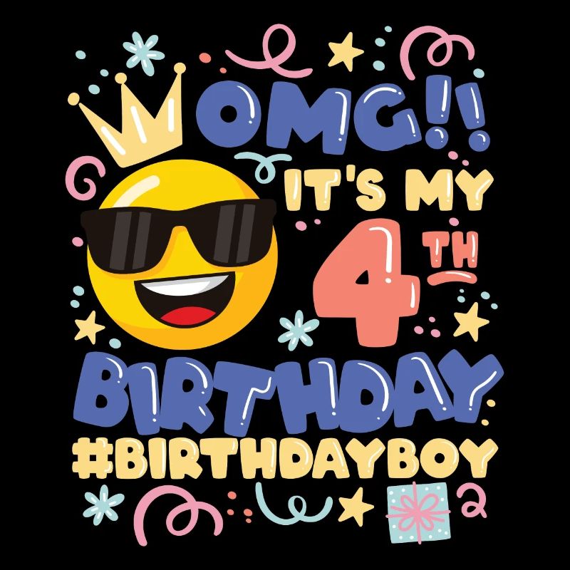 Omg! it's my 4th birthday Boy Emoticon