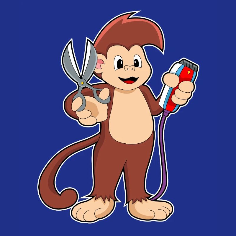 Ciseaux de coiffeur singe