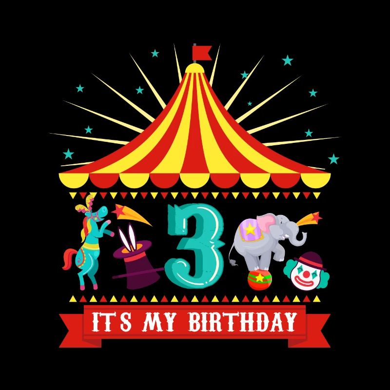 Circus birthday 3rd carousel 3 years old