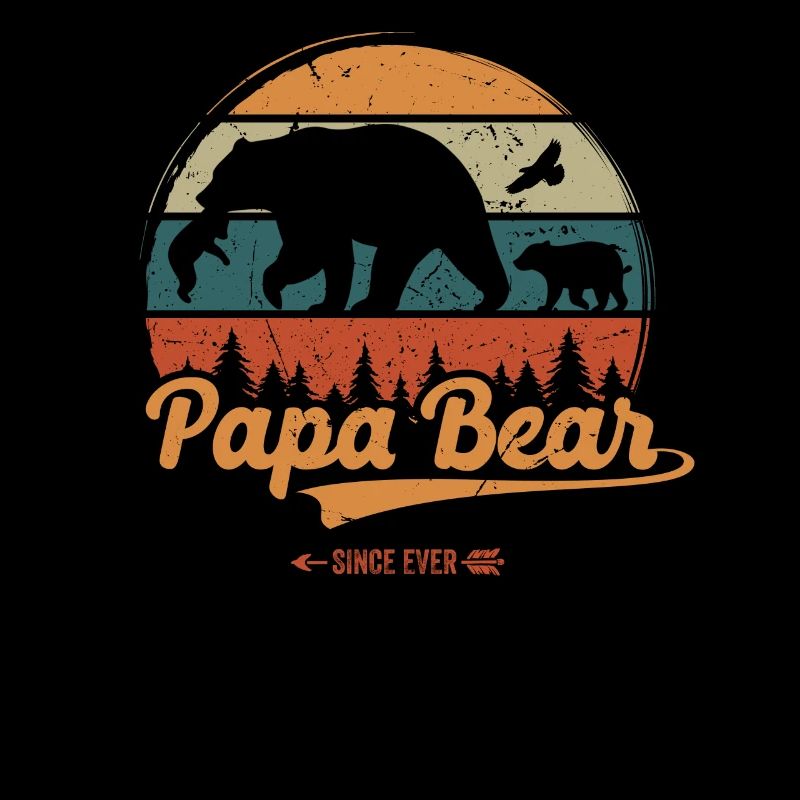 Vatertag Papabear Papa Retro Vintage