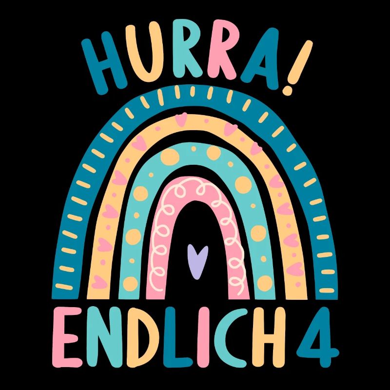 4 Jahre Geburtstagskind Regenbogen 4. Geburtstag