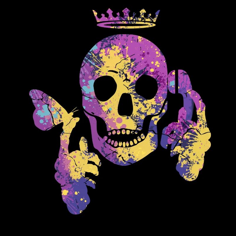 Skull with butterfly