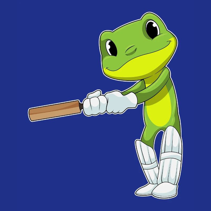 Cricket de grenouille avec batte de cricket