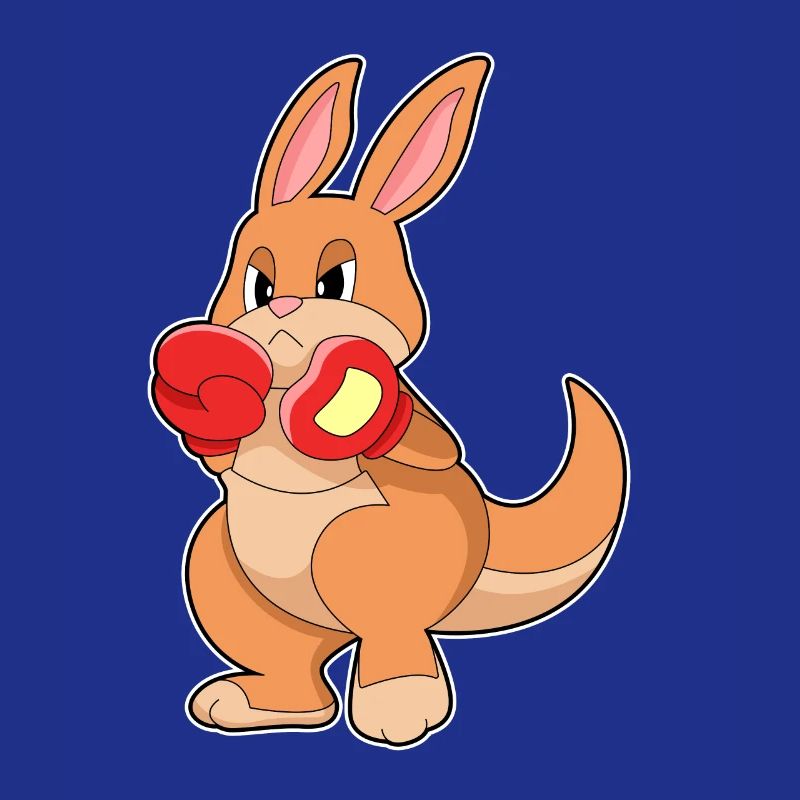 Kangaroo boxing with boxing gloves