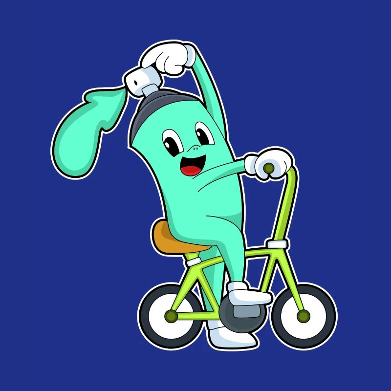 Spray can with bicycle