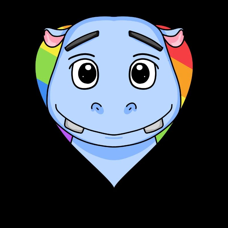 LGBT Tier Nilpferd Regenbogen Herz