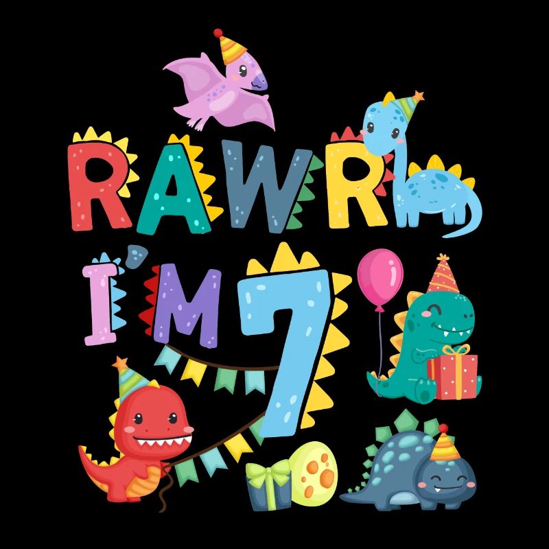 Rawr Ich Bin 7 | Rawr Dinosaurier | 7. Geburtstag