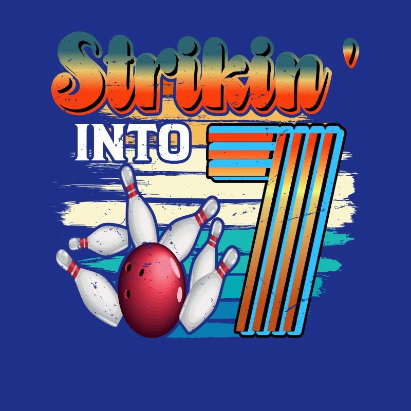 Strikin' Into 7 Bowling Bowler Celebration for the 7th.