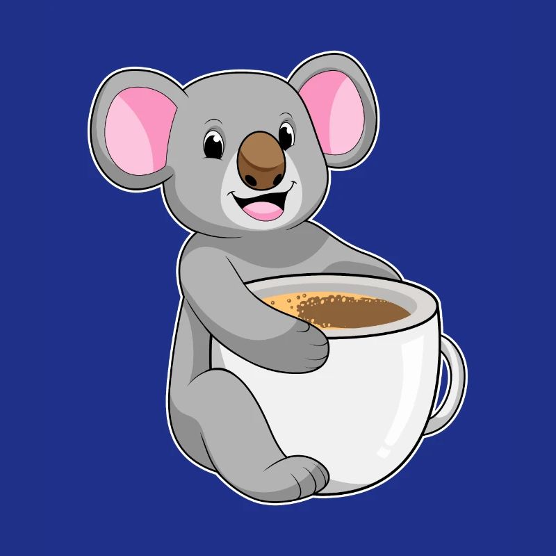 Koala avec tasse de café