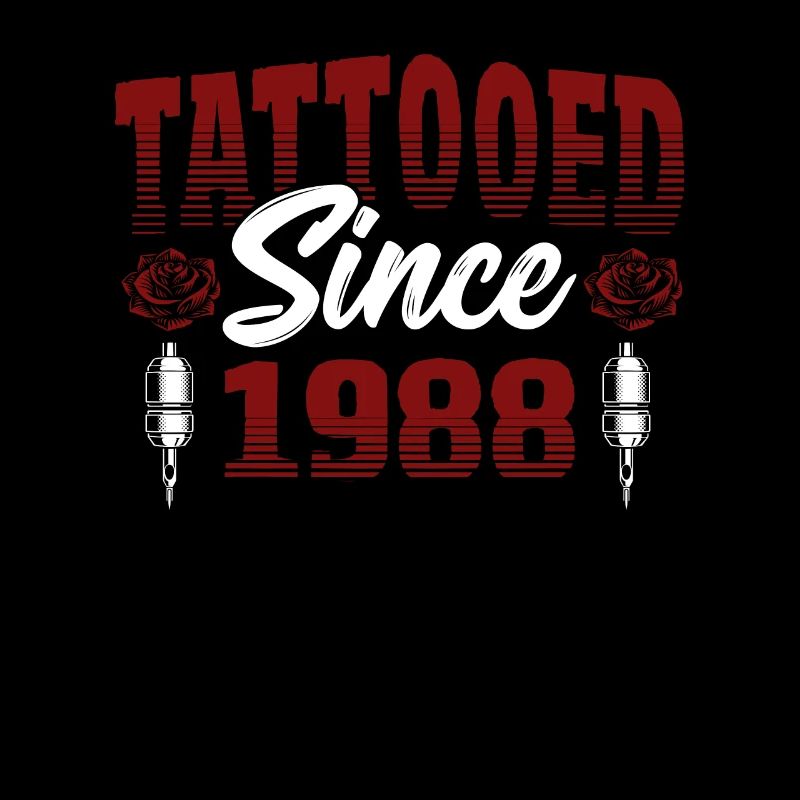 Tattooed Since 1988 Red Rose Theme