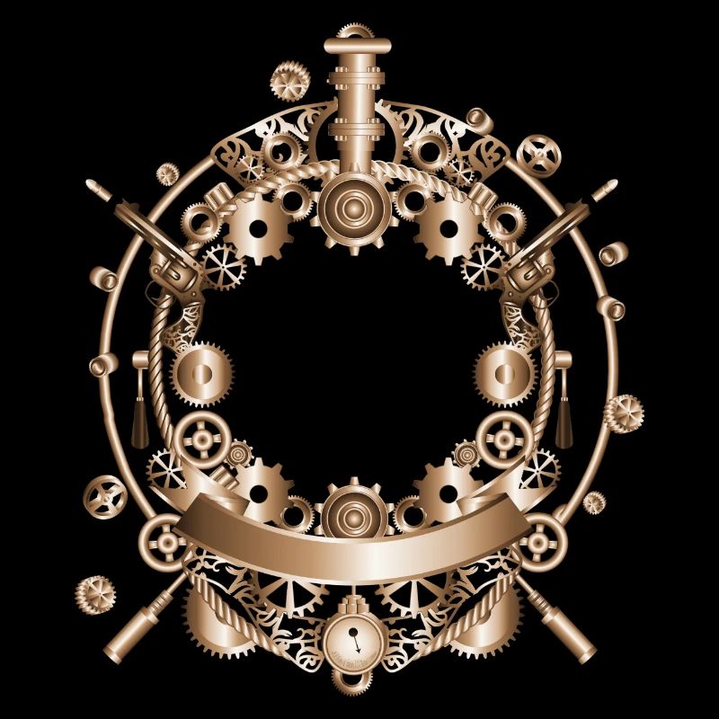 Steampunk frame in steam engine look