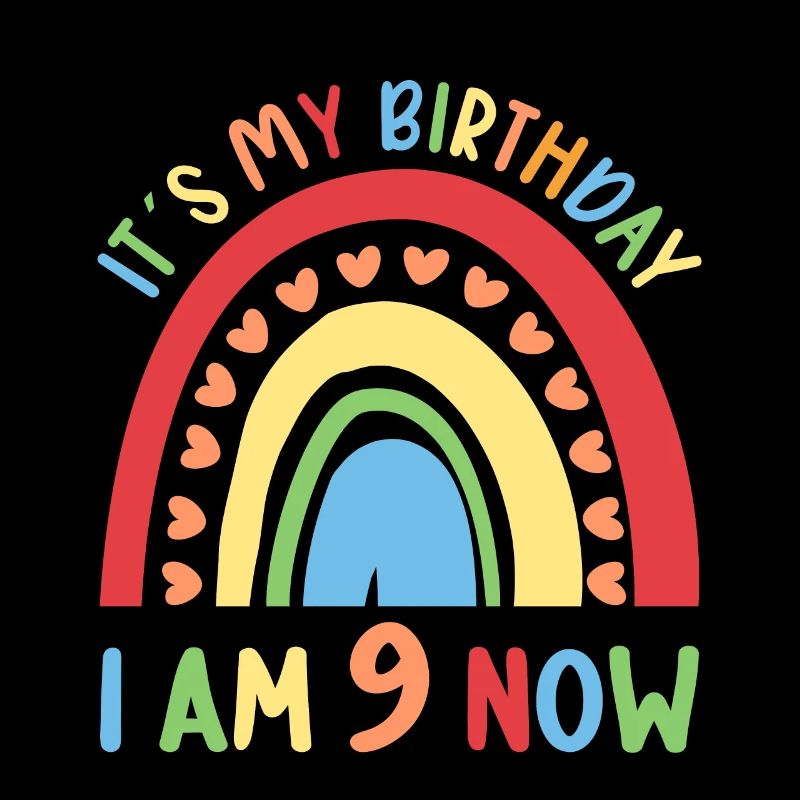 9 years old Rainbow Rainbow 9th birthday