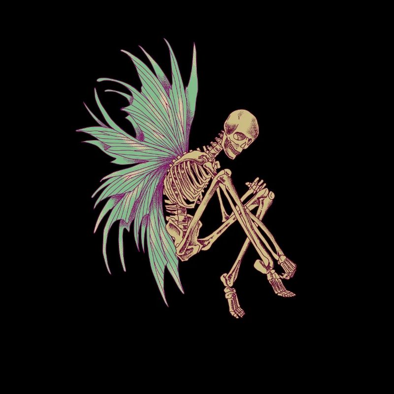 Fairycore - squelette avec ailes