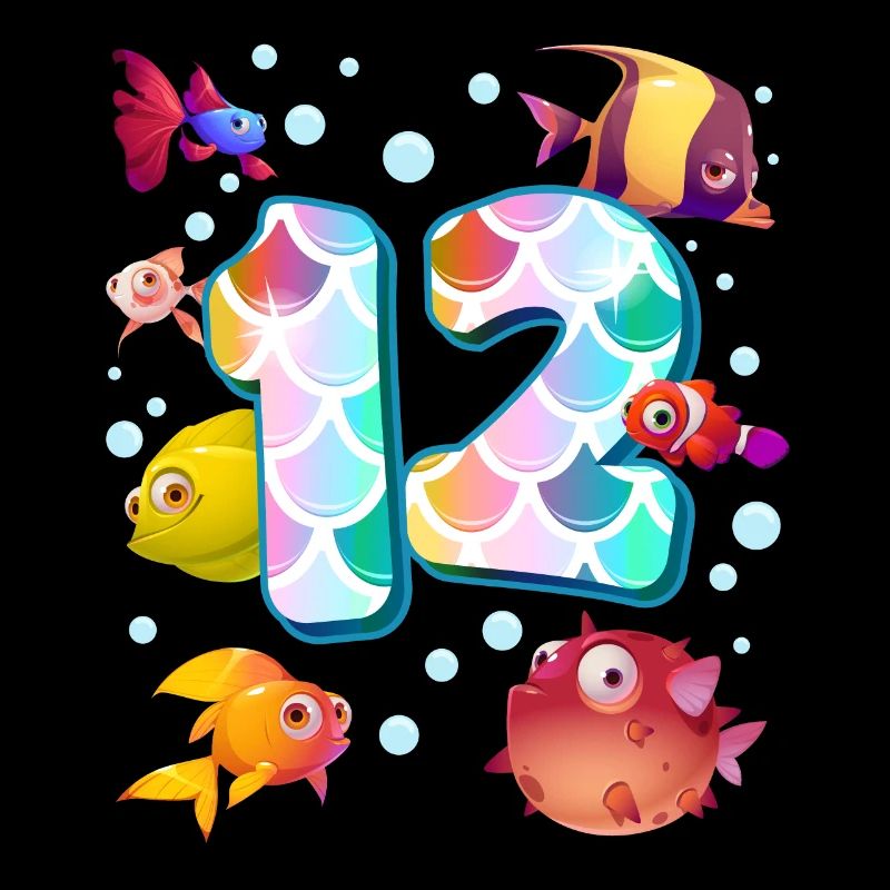12e anniversaire | | d’anniversaire de poisson arc-en-ciel