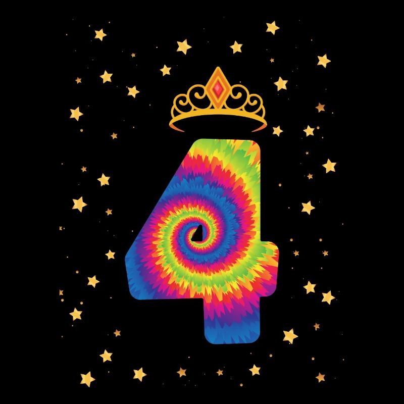 4th Birthday Krone | Tie Dye Themed Birthday |