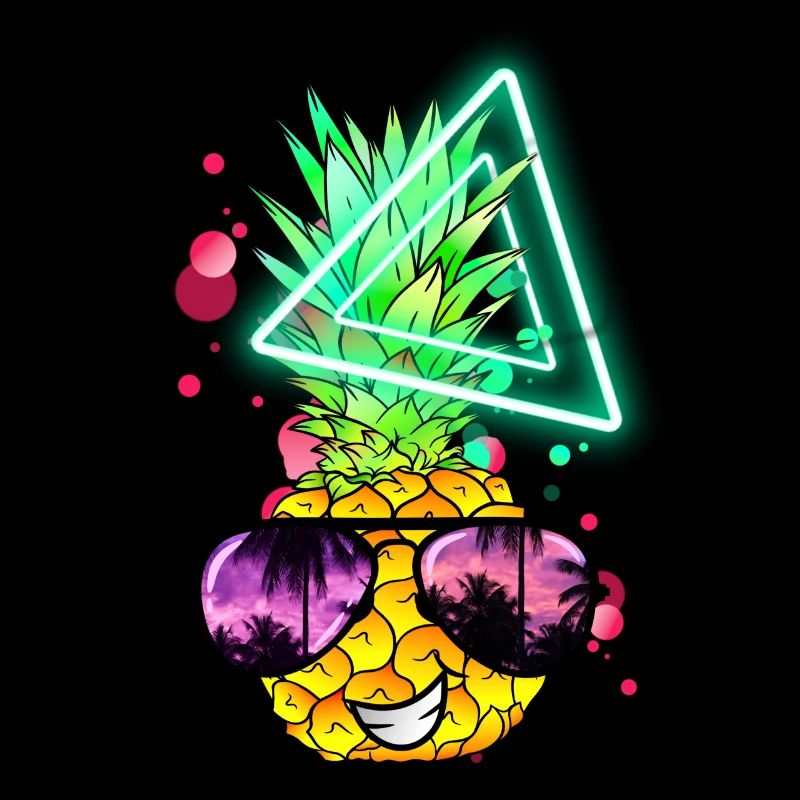 Funny Pineapple Neon Retro