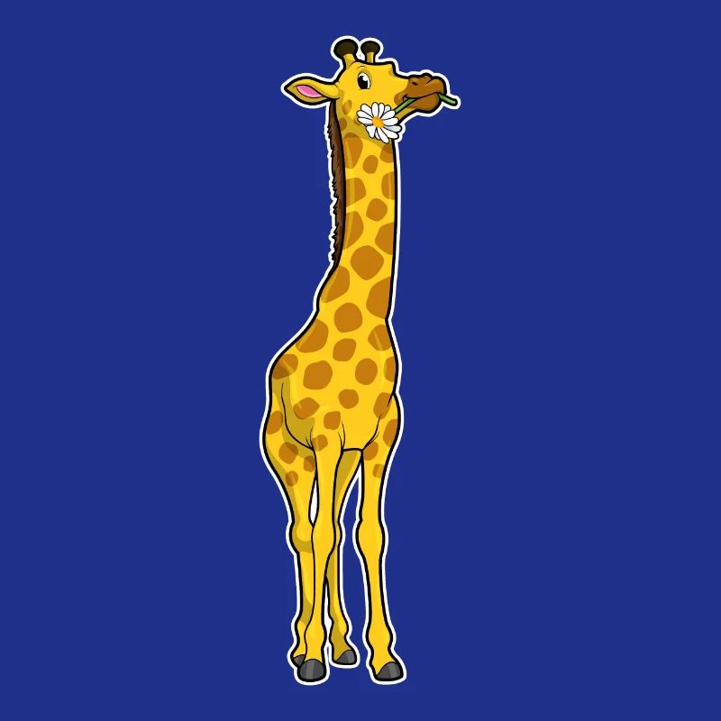 Giraffe mit Gänseblümchen