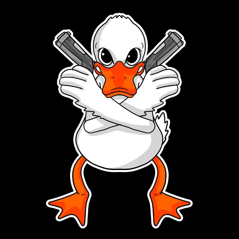 Ente mit Pistole