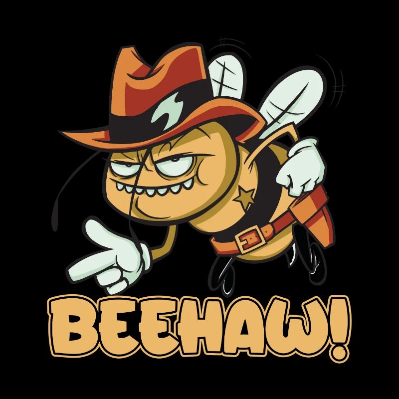 Beehaw bee with cowboy hat Yeehaw