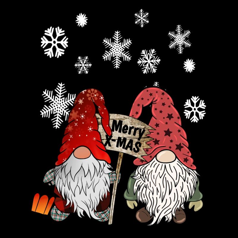 Gnomes elfes de Noël avec flocons de neige